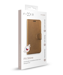 Pouzdro typu kniha FIXED FIT Shine pro Apple iPhone 11 Pro Max, bronzové