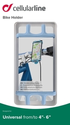 Univerzální držák Cellularline Bike Holder pro mobilní telefony k upevnění na řídítka, modrý