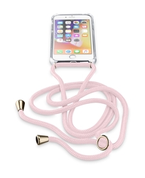 Transparentní zadní kryt Cellularline Neck-Case s růžovou šňůrkou na krk pro Apple iPhone 6/7/8/SE (2020)