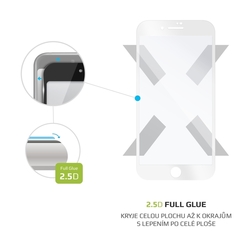 Ochranné tvrzené sklo FIXED Full-Cover pro Apple iPhone 7 Plus/8 Plus, lepení přes celý displej, bílé