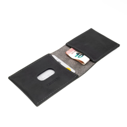 Kožená peněženka FIXED Wallet z pravé hovězí kůže, černá