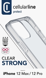 Zadní kryt s ochranným rámečkem Cellularline Clear Duo pro iPhone 12/12 Pro, transparentní