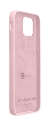 Ochranný silikonový kryt Cellularline Sensation pro Apple iPhone 12 mini, starorůžový