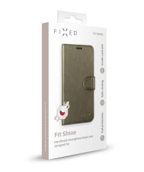Pouzdro typu kniha FIXED FIT Shine pro Apple iPhone 5/5S/SE, antracitové