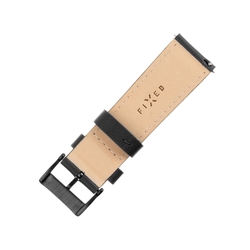 Kožený řemínek FIXED Leather Strap s Quick Release 22mm pro smartwatch, černý