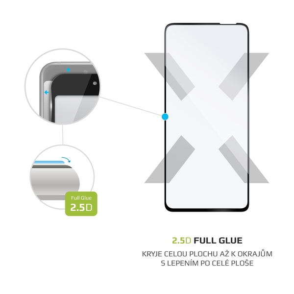 Ochranné tvrzené sklo FIXED Full-Cover pro Realme 7/7 5G, lepení přes celý displej, černé