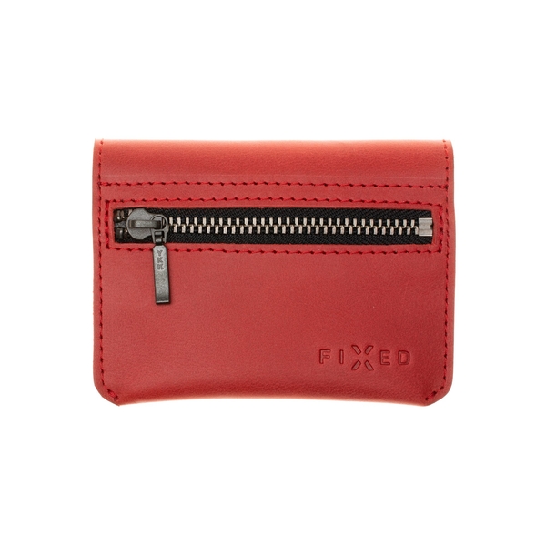Kožená peněženka FIXED Smile Tripple se smart trackerem FIXED Smile Pro, červená