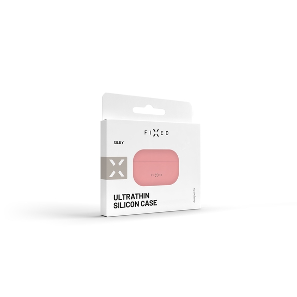 Ultratenké silikonové pouzdro FIXED Silky pro Apple Airpods Pro, růžové