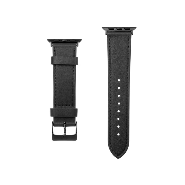 Kožený řemínek FIXED Leather Strap pro Apple Watch 38/40/41 mm, černý