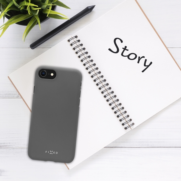 Zadní pogumovaný kryt FIXED Story pro Xiaomi Redmi Go, šedý