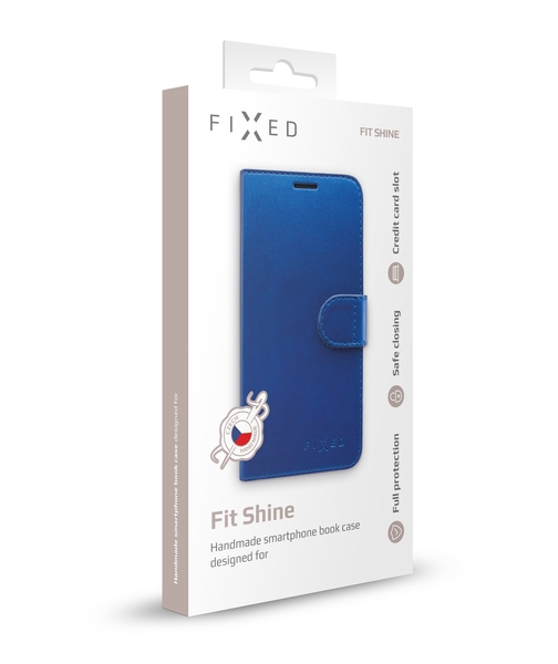 Pouzdro typu kniha FIXED FIT Shine pro Apple iPhone 11 Pro Max, modré