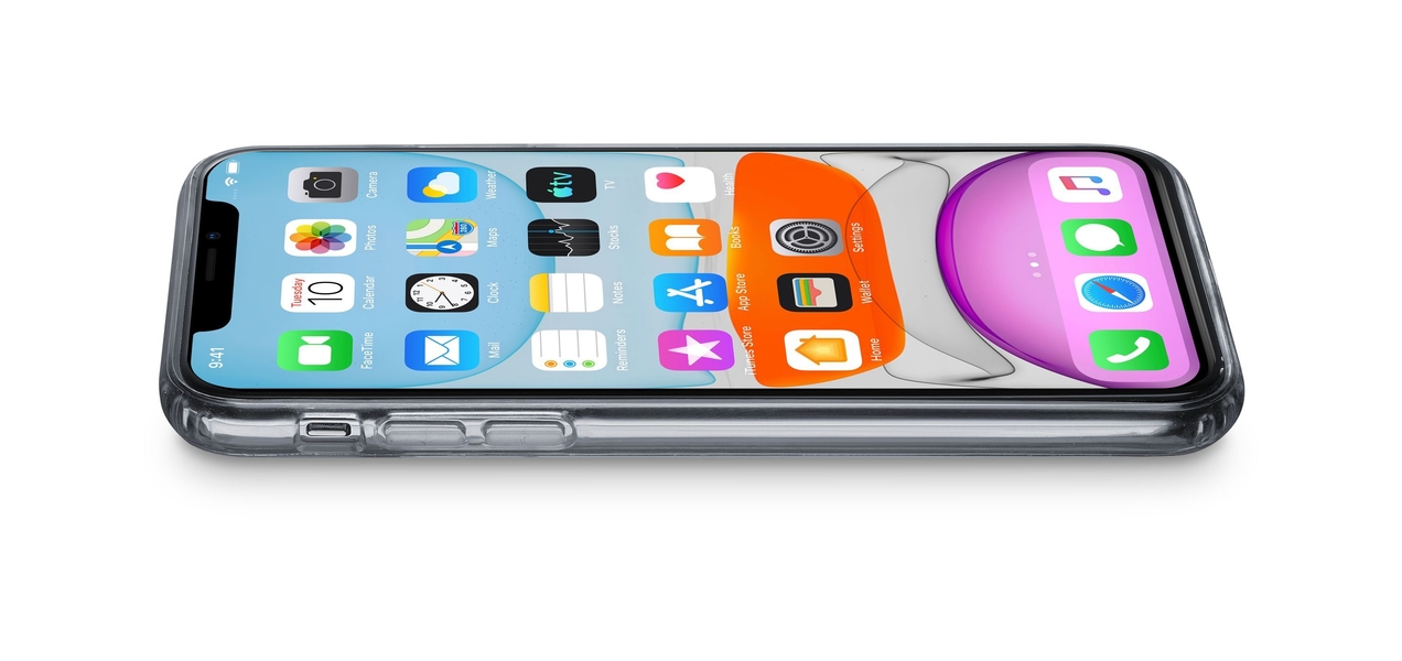 Zadní čirý kryt s ochranným rámečkem Cellularline Clear Duo pro Apple iPhone 11