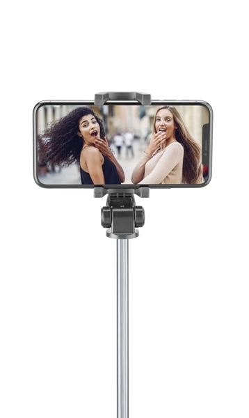 Bluetooth selfie tyč Cellularline Freedom s funkcí tripodu, černá