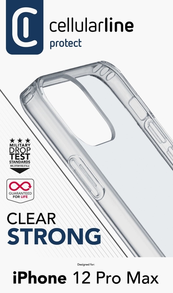 Zadní kryt s ochranným rámečkem Cellularline Clear Duo pro iPhone 12 Pro Max, transparentní